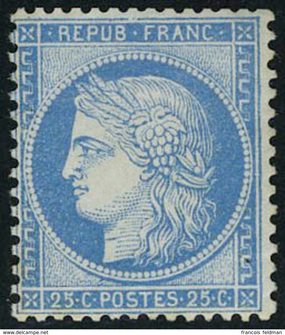 Neuf Avec Charnière N° 60B, 25c Bleu Type II Petite Froissure De Gomme, Signé Calves + Certificat Brun - Otros & Sin Clasificación