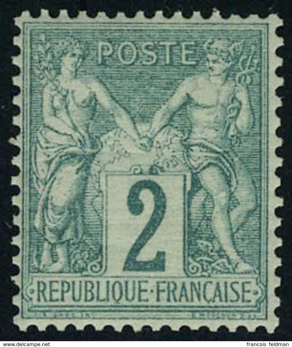 Neuf Avec Charnière N° 62, 2c Vert Excellent Centrage, Cl, Superbe, Signé Brun - Autres & Non Classés