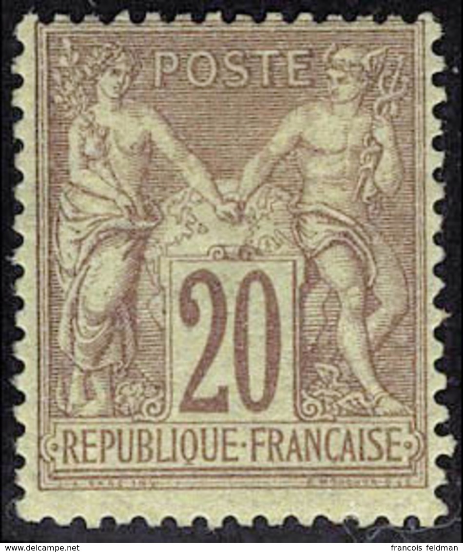 Neuf Avec Charnière N° 67, 20c Brun Lilas, Type I, T.B. Signé JF Brun - Sonstige & Ohne Zuordnung