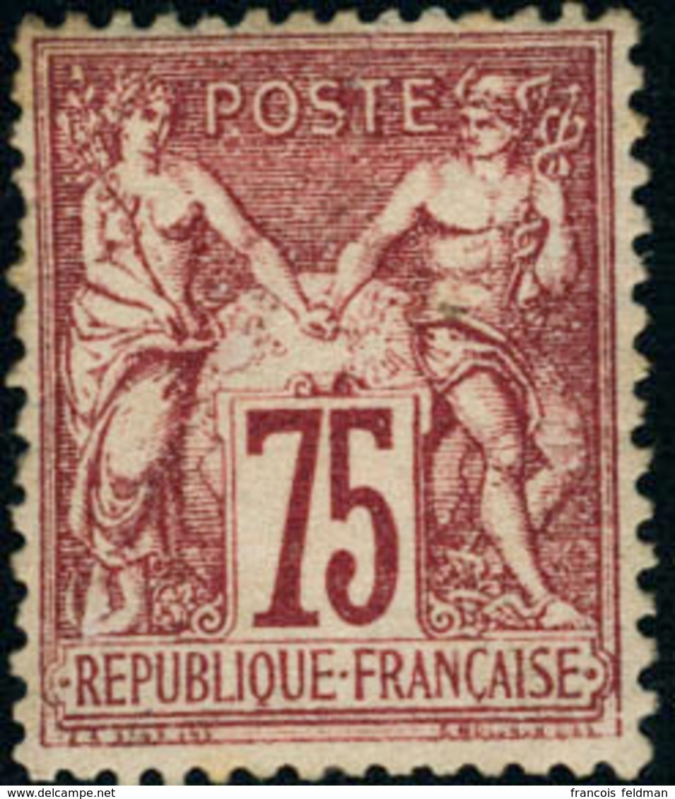 Neuf Avec Charnière N° 71. 75c Carmin,  Bon Centrage, Qq Dents Irrégulières Sinon T.B. Signé Calves. - Otros & Sin Clasificación