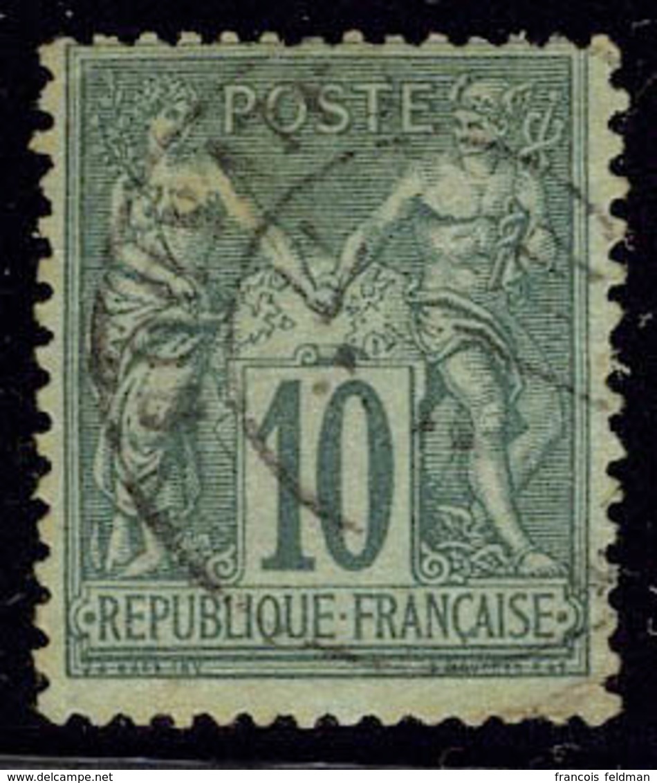 Oblitéré N° 76, 10c Vert Type II, T.B. - Autres & Non Classés