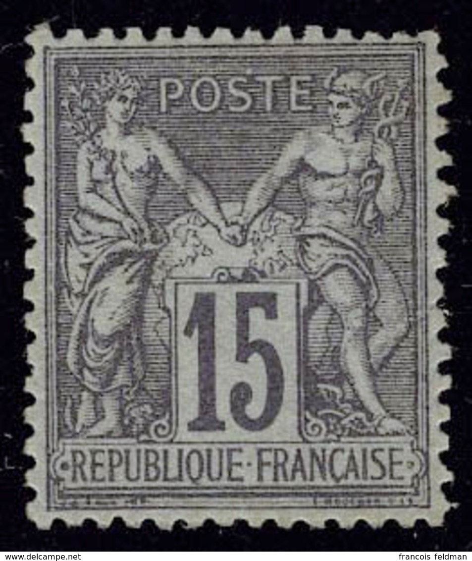 Neuf Avec Charnière N° 77, 15c Gris Excellent Centrage, T.B. 1200+ 50% - Autres & Non Classés