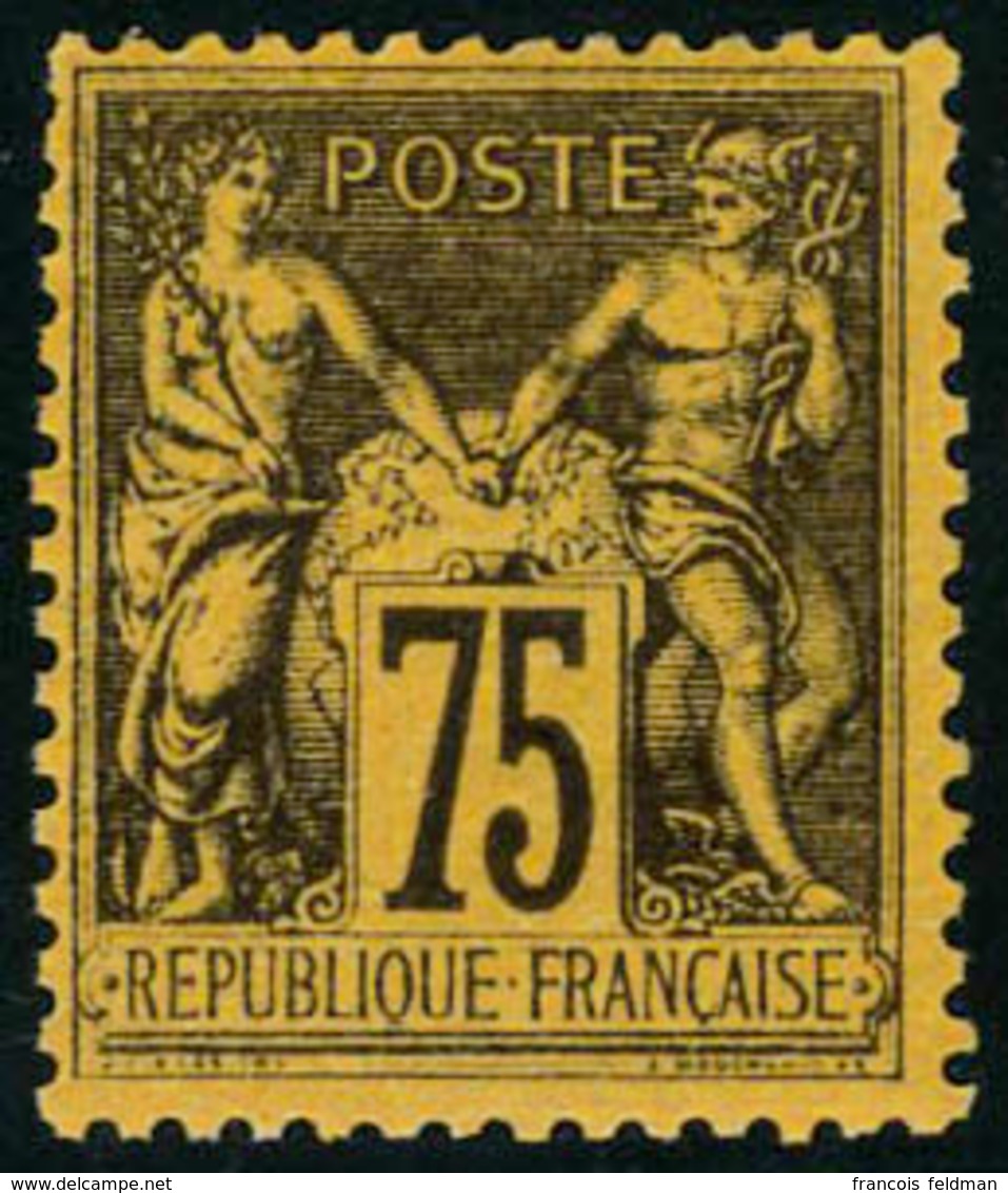 Neuf Avec Charnière N° 99, 75c Violet S/orange, TB, Signé Roumet - Other & Unclassified