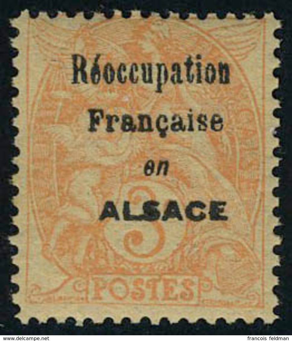 Neuf Sans Charnière N° 109e, 3c Blanc Papier GC Surcharge Réoccupation En Alsace, T.B. Maury - Other & Unclassified