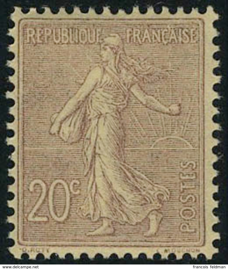 Neuf Sans Charnière N° 131, 20c Brun Lilas, Excellent Centrage, T.B. - Other & Unclassified