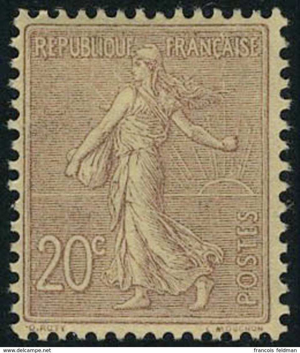 Neuf Sans Charnière N° 131, 20c Brun Lilas, Excellent Centrage, T.B. - Autres & Non Classés