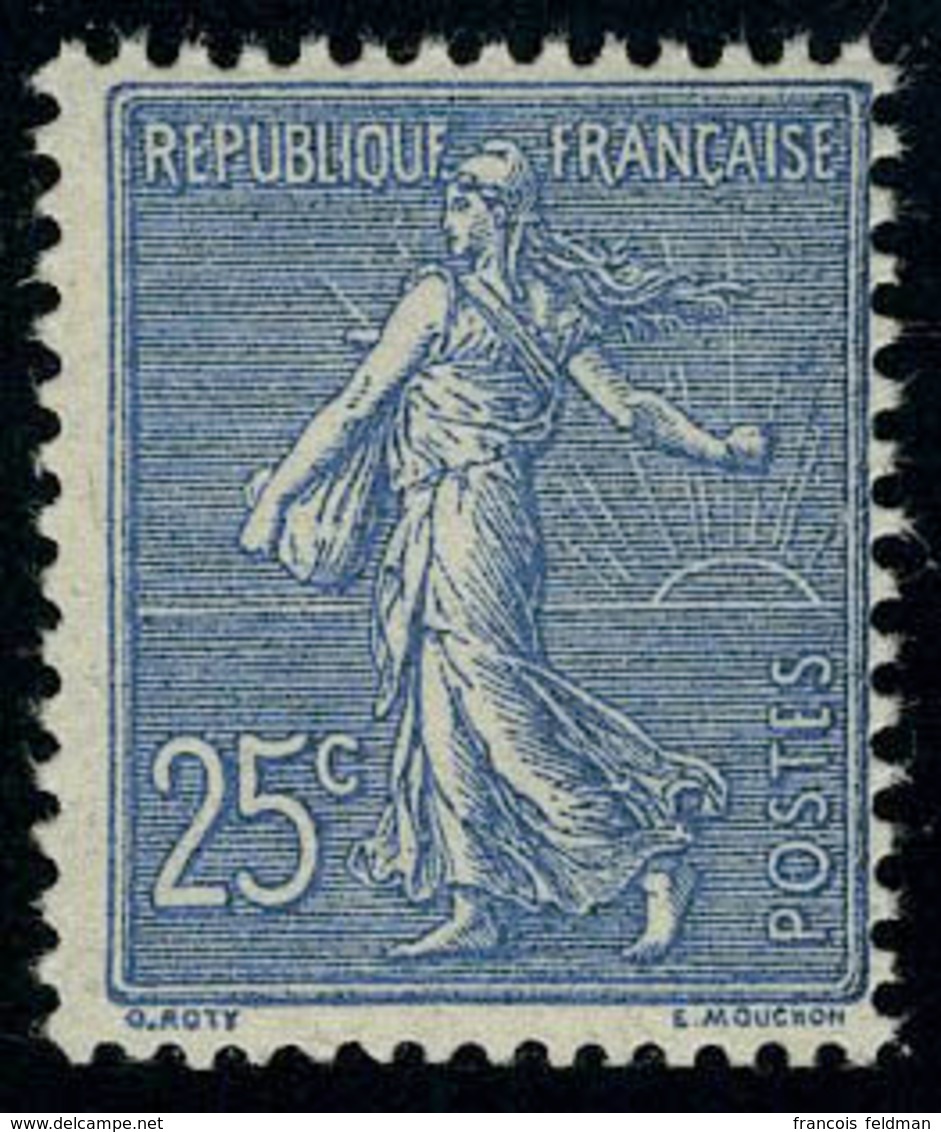 Neuf Sans Charnière N° 132a, 25c Bleu Foncé Semeuse Lignée, T.B. - Autres & Non Classés