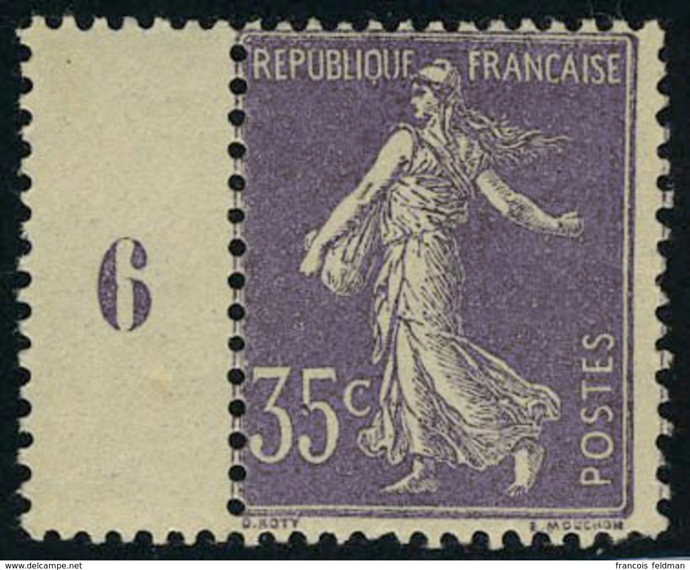 Neuf Sans Charnière N° 136, 35c Violet Clair Type IIA Tenant à Millésime 6, T.B. - Other & Unclassified