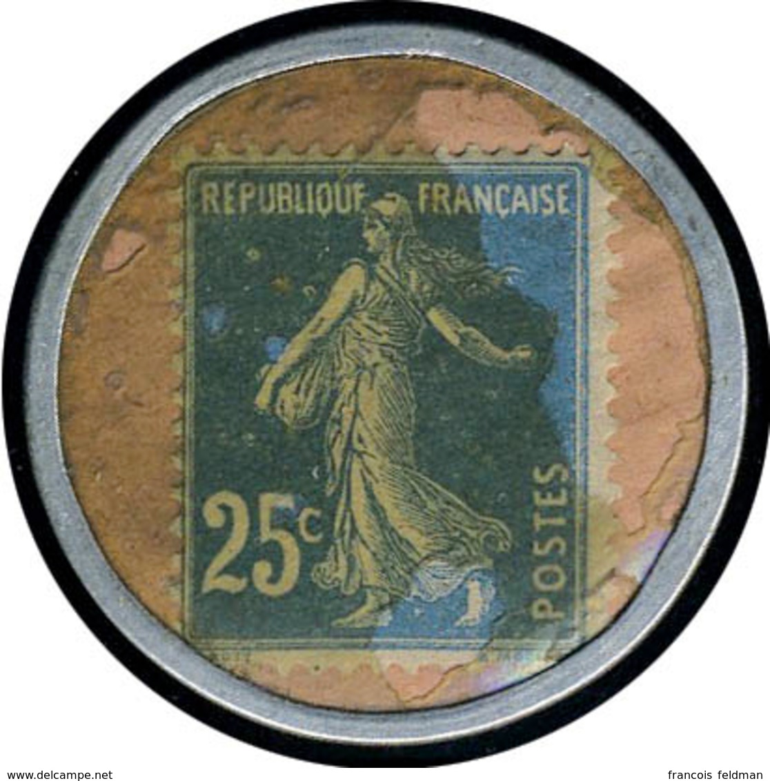 N° 140, 25c Bleu Timbre Monnaie Dentifrice Botot, T.B. - Autres & Non Classés