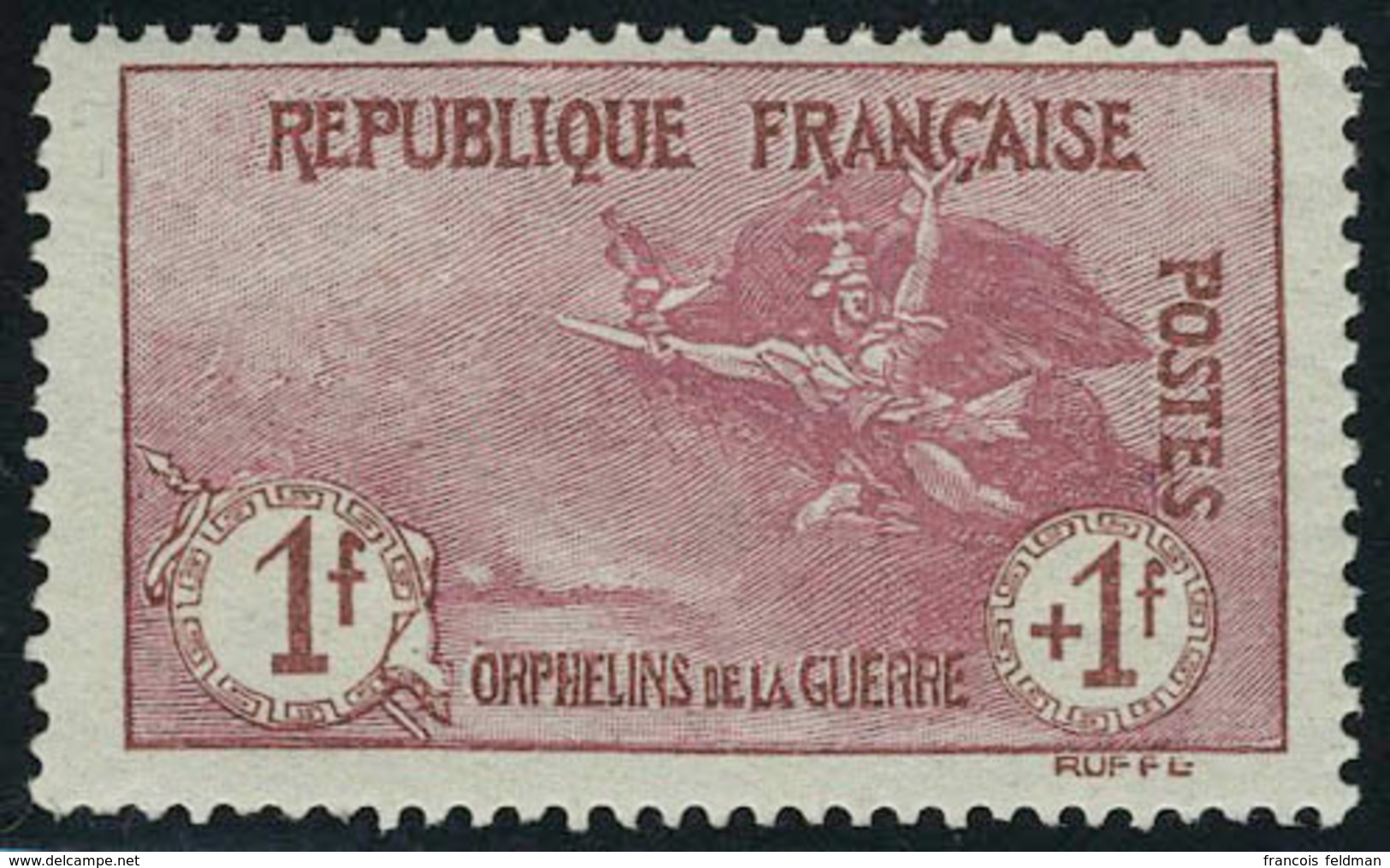 Neuf Sans Charnière N° 154, 1f + 1f Orphelins, T.B. Signé Calves - Autres & Non Classés