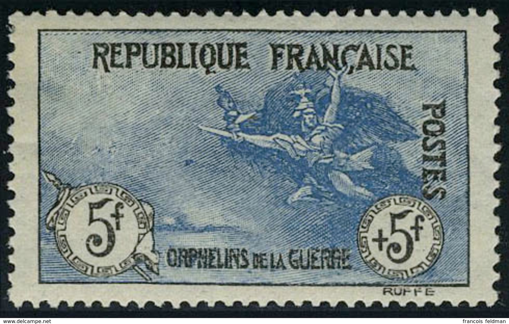 Neuf Avec Charnière N° 155, 5f + 5f Orphelins, Très Bien Centré, T.B. - Other & Unclassified