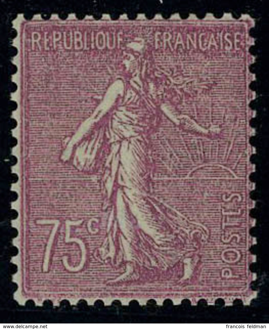 Neuf Avec Charnière N° 202a, 75c Lilas Rose Semeuse Lignée Type II Cl, T.B. Certificat Roumet - Otros & Sin Clasificación