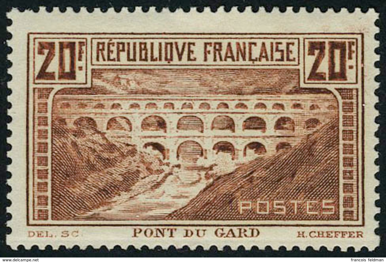 Neuf Sans Charnière N° 262A, 20f Pont Du Gard, Type I, T.B. - Other & Unclassified