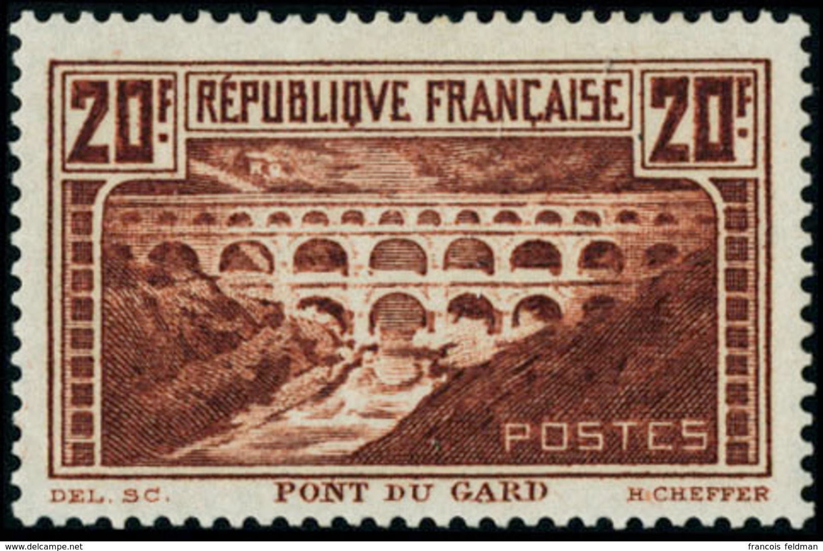 Neuf Avec Charnière N°262A. 20f Pont Du Gard. Papier Opaque.T.B. - Other & Unclassified