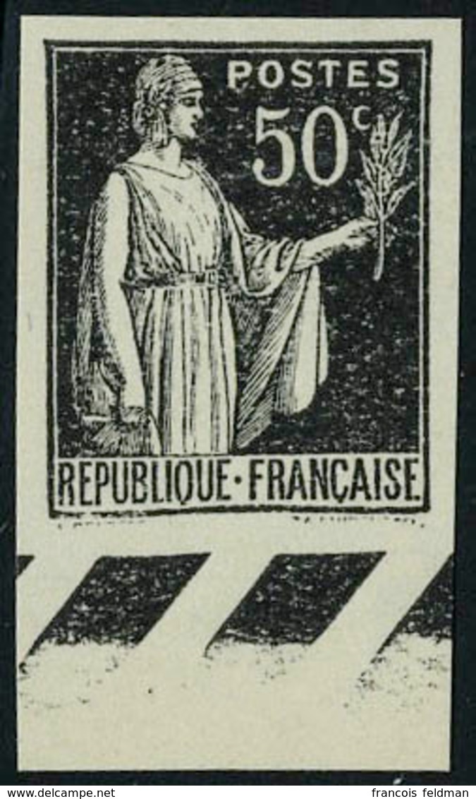 Neuf Sans Gomme N° 283, 50c Paix Type I Noir Sur Papier épais, ND, Bdf, T.B. - Other & Unclassified