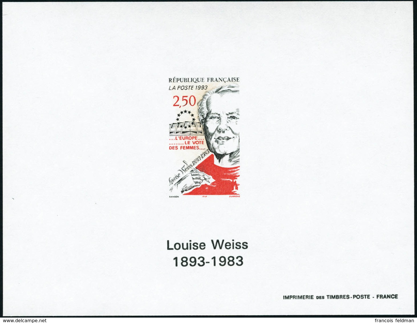 Neuf Sans Charnière N°2809. Louise WEISS. Feuillet Non Dentelé Gommé. T.B. - Other & Unclassified