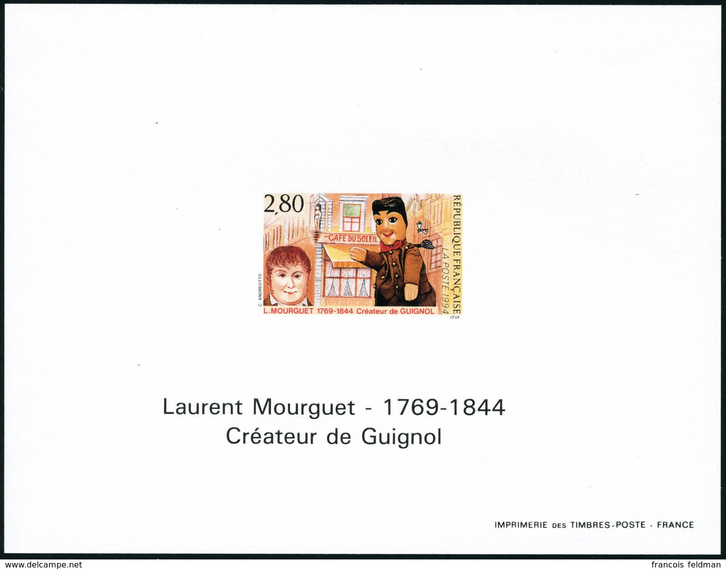 Neuf Sans Charnière N°2861. Laurent Mourguet, Créateur De Guignol. Feuillet Non Dentelé Gommé. T.B. - Other & Unclassified