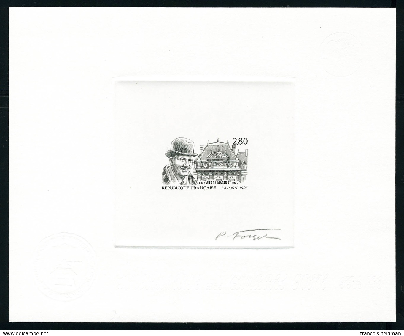 N° 2966, André Maginot, épreuve D'artiste En Noir, Signée, T.B. - Other & Unclassified