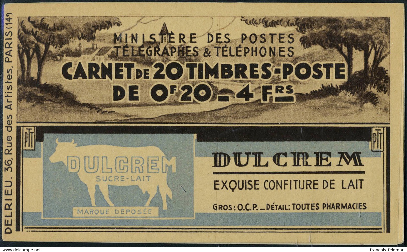 Neuf Sans Charnière N° 190-C1, 20c Lilas Rose Semeuse Type VI Carnet De 20t Pub Poste 2 Fois Byrrh 2 Fois, S 9 T.B. - Other & Unclassified