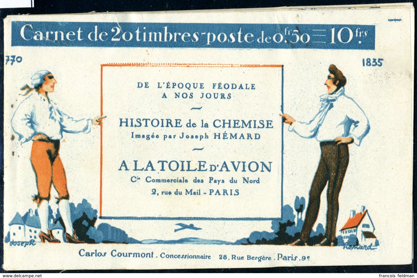 Neuf Sans Charnière N° 199-C44, 50c Rouge Semeuse Lignée, Toile D'Avion X 4, Série Histoire De La Chemise, TB - Other & Unclassified