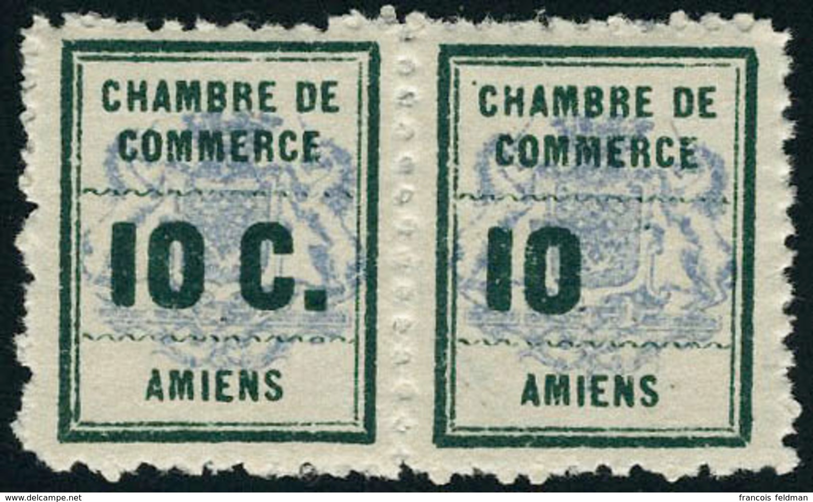 Neuf Sans Charnière N° 1b, Chambre De Commerce D'Amiens, La Paire Tête Bêche, Cdf, N° 1a : 10 Sans C Tenant à Normal En  - Other & Unclassified