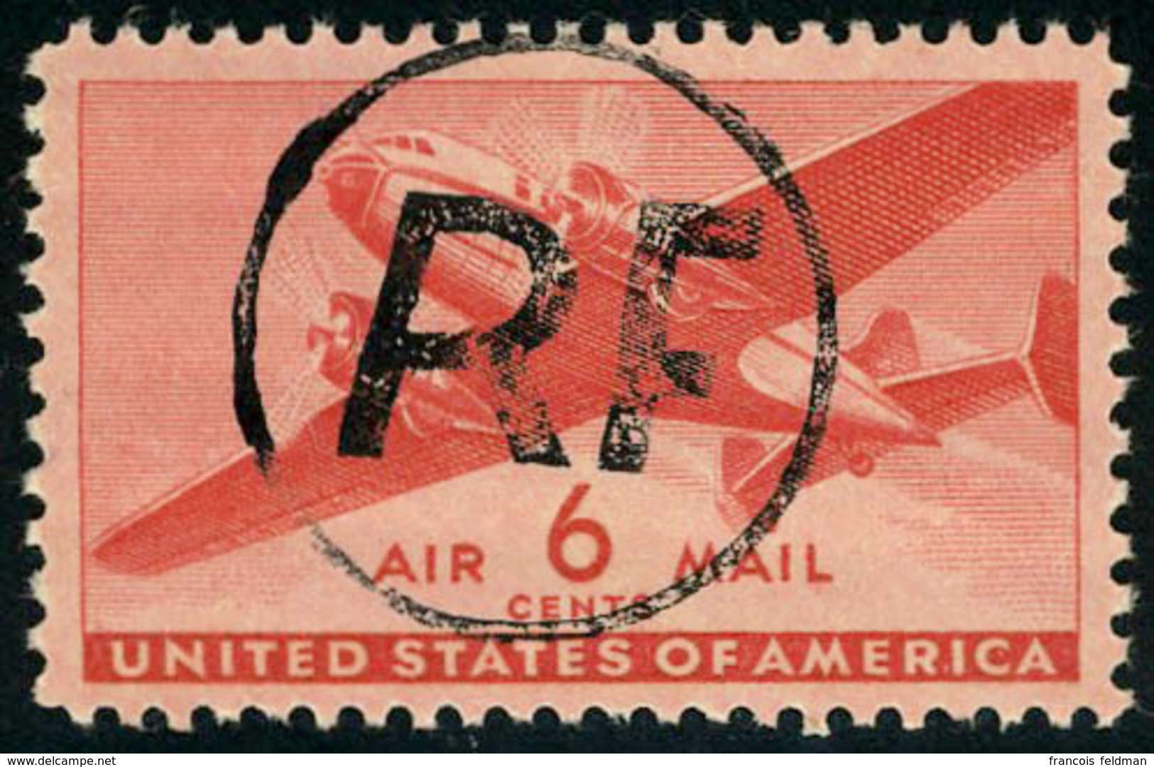 Neuf Avec Charnière 6c Rouge PA US Surchargé RF - Oran - TB - Other & Unclassified