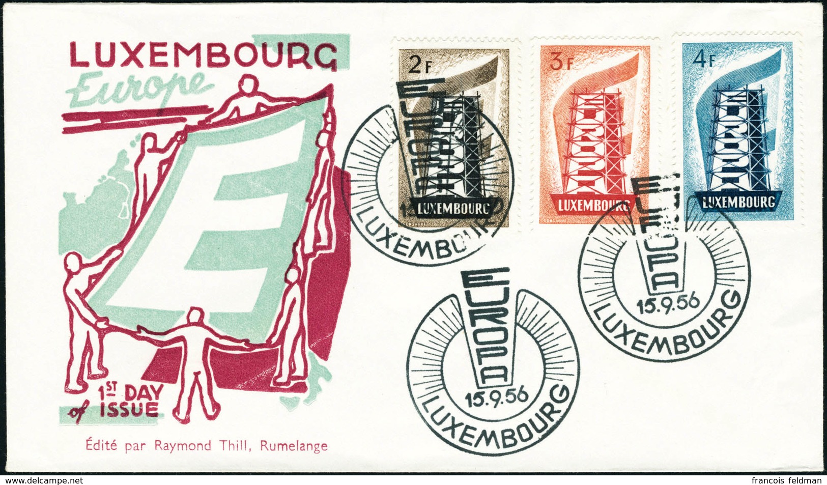 Lettre 1956 Année Complète Oblitérée 1er Jour S/enveloppes Illustrées. T.B. - Autres & Non Classés