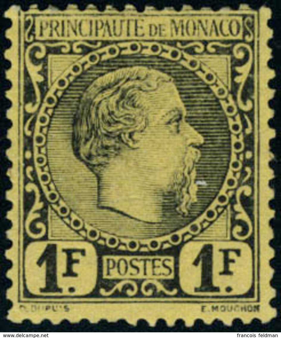 Neuf Avec Charnière N°9. 1f Noir S/Jaune. Bien Centré, Très Frais. T.B. Signé Calves - Sonstige & Ohne Zuordnung