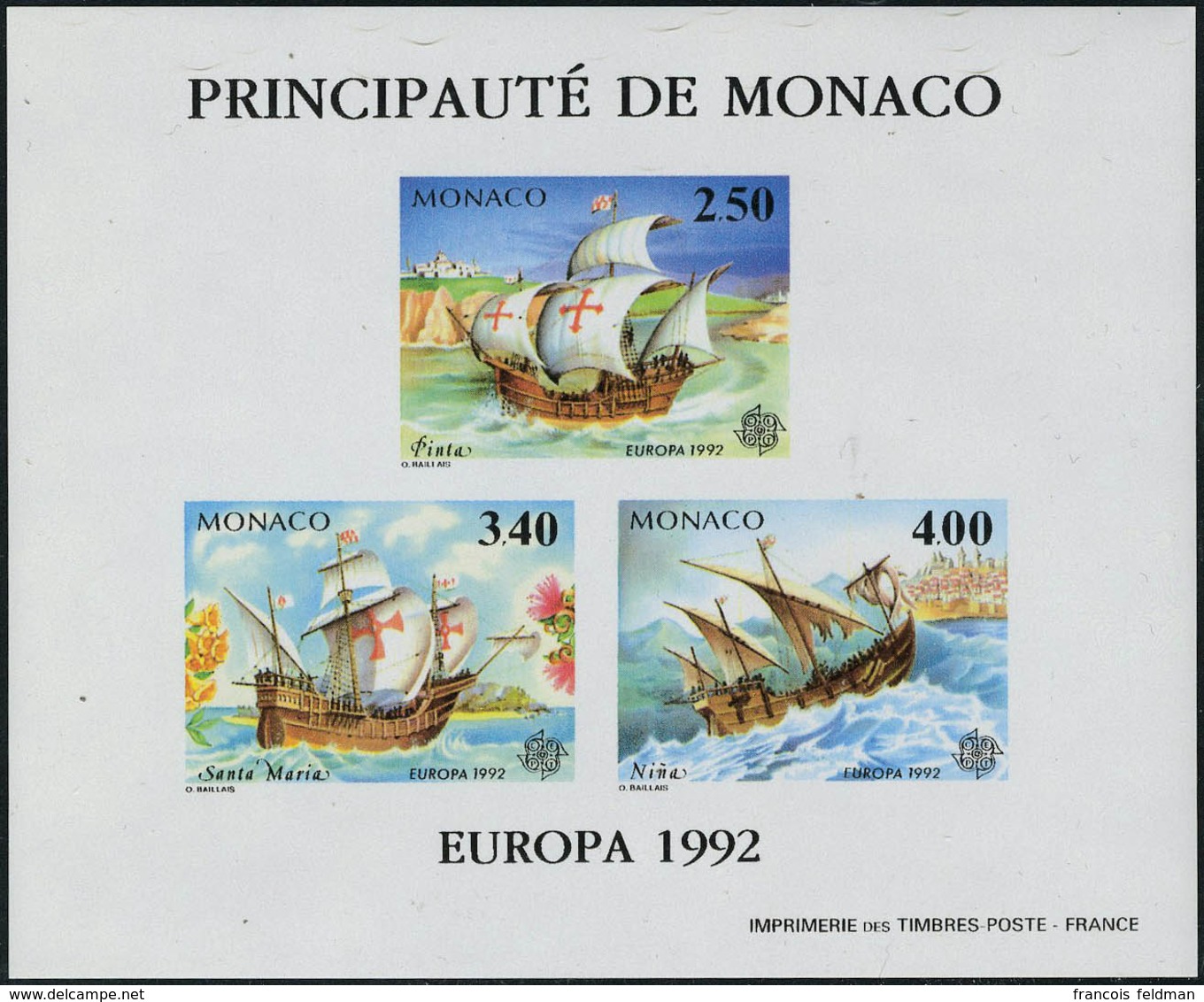 Neuf Sans Charnière N° 19 + 19a, Europa 1992, Christophe Colomb, Bloc Dent. + ND, T.B. - Autres & Non Classés