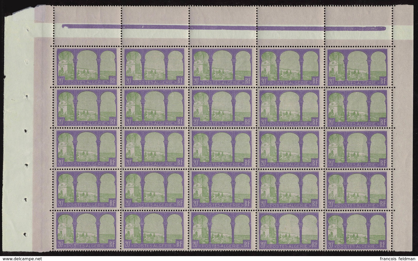 Neuf Sans Charnière N° 85, 20f Arcades, Panneau De 25ex Dont La Variété Arbre Coupé, Avec 3 Bdf, Superbe, Maury - Altri & Non Classificati