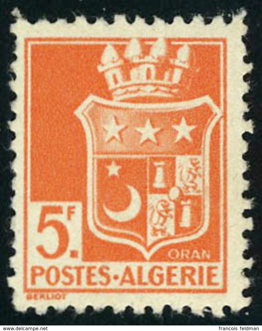 Neuf Sans Charnière N° 197A, 5f Rouge Orange Sans Surcharge, TB, Signé Brun - Other & Unclassified
