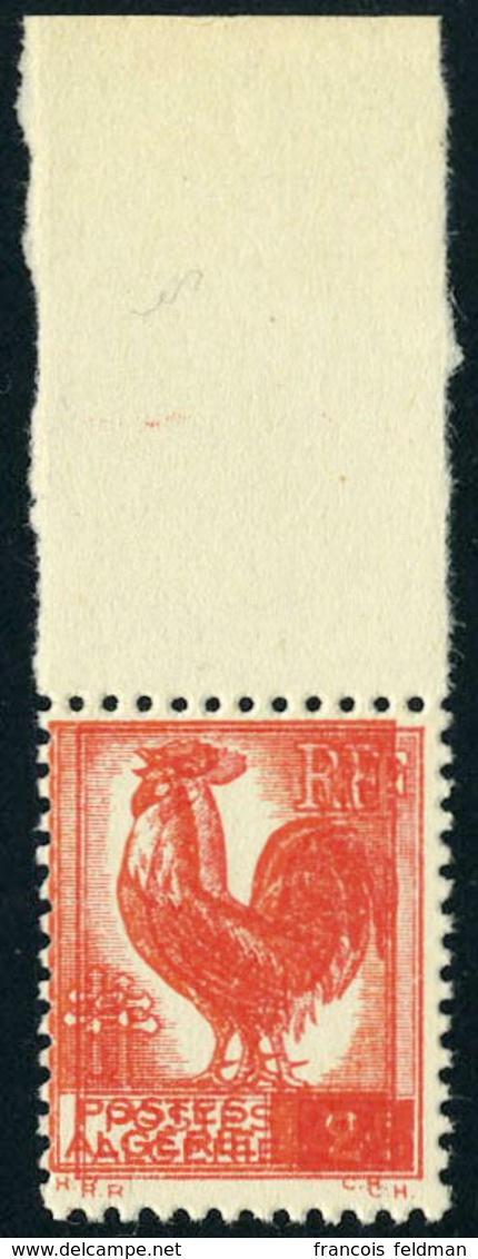 Neuf Sans Charnière N° 220a, 2f Rouge Coq, Impression Double, Bdf, TB - Autres & Non Classés