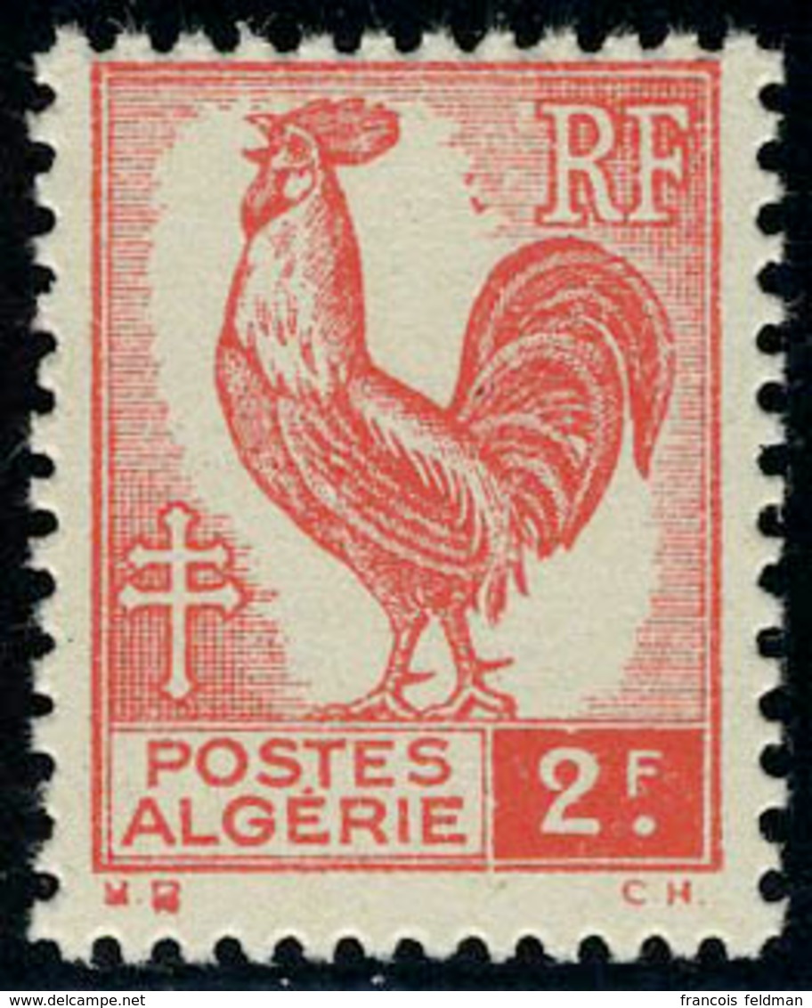 Neuf Sans Charnière N° 220b, 2f Rouge Coq, Impression Recto Et Verso TB Maury - Sonstige & Ohne Zuordnung