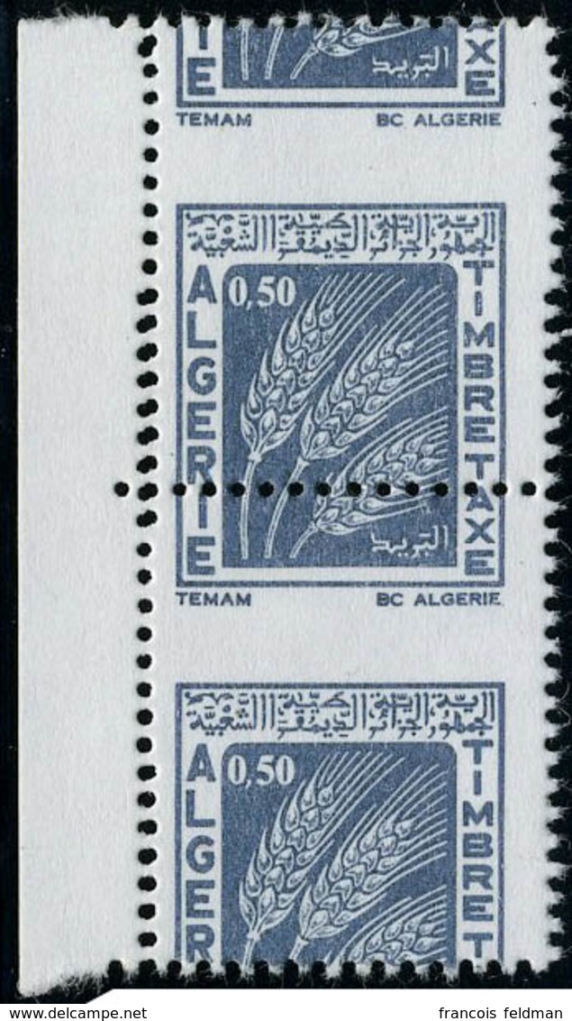 Neuf Sans Charnière N° 68, 50c Bleu Noir Paire Vert. Très Belle Variété De Piquage, Bdf, T.B. - Otros & Sin Clasificación