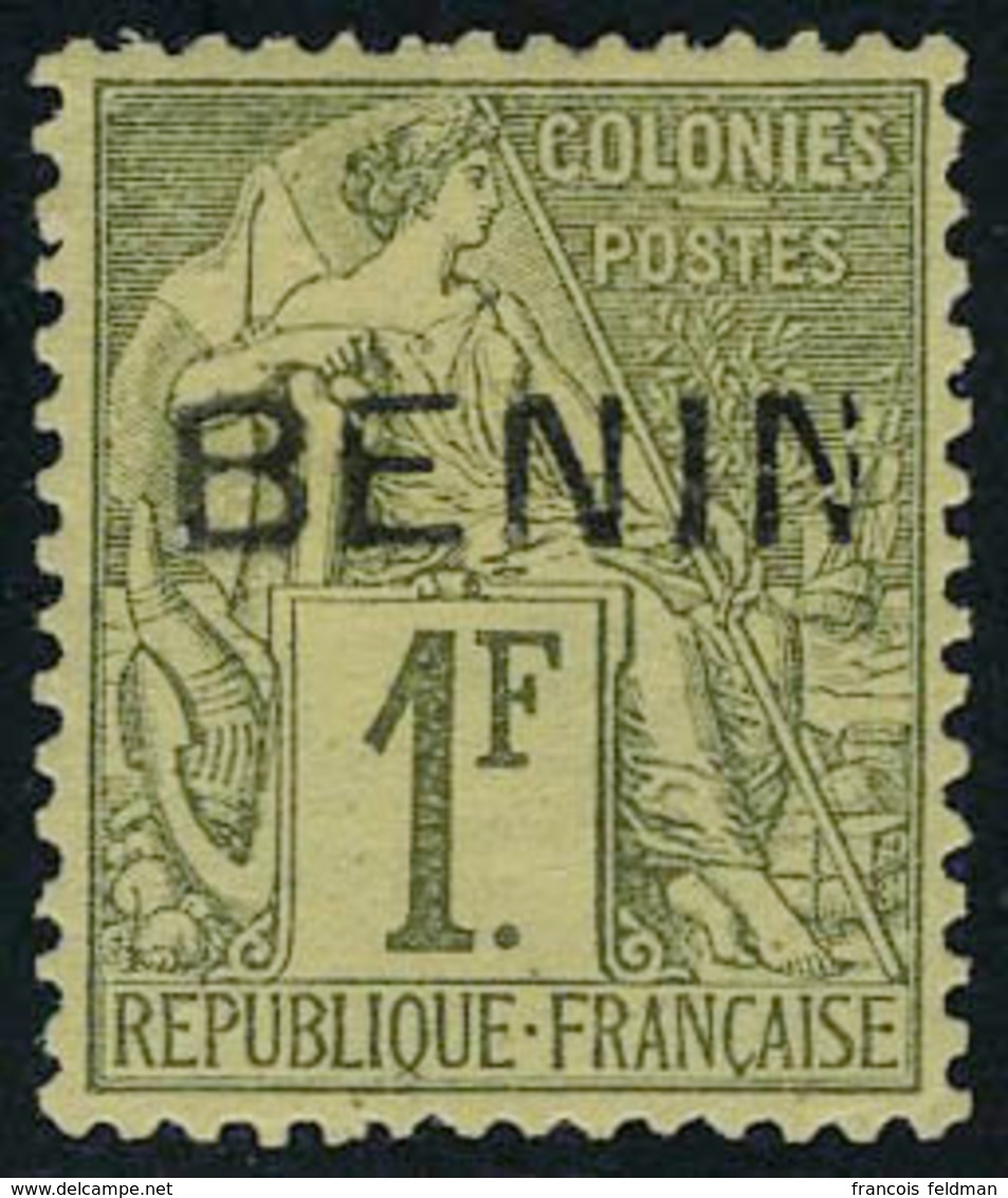 Neuf Avec Charnière N° 13, 1f Vert Olive, Surcharge III  Signé Gilbert - Sonstige & Ohne Zuordnung