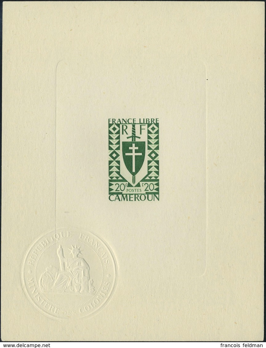 N° 249/62, La Série France Libre De Londres En 14 épreuves De Luxe Toutes Avec Le Cachet à Sec Du Ministère Des Colonies - Other & Unclassified