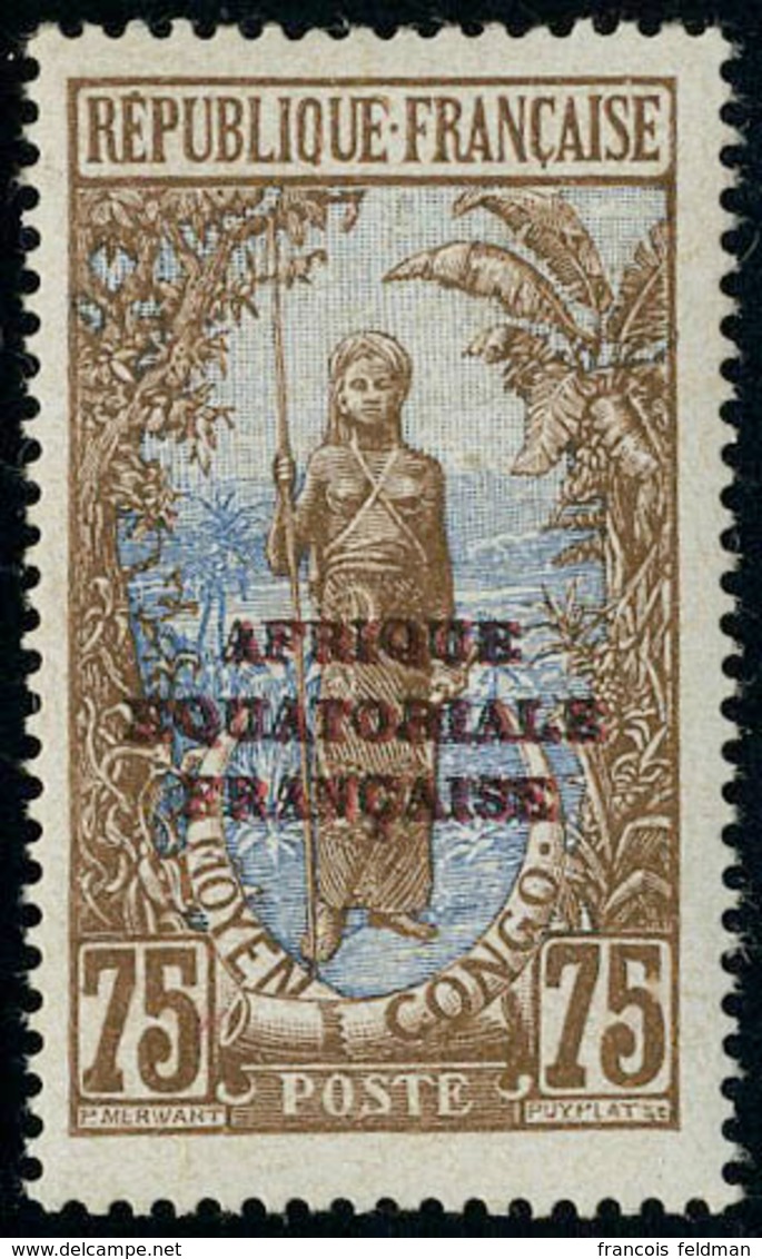 Neuf Sans Charnière N° 85a, 75c Double Surcharge Noire + Rouge Gomme Coloniale T.B. - Otros & Sin Clasificación