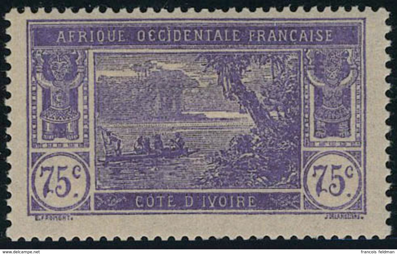 Neuf Avec Charnière N° 59a, 75c Violet Sur Rose Sans Surcharge T.B. - Other & Unclassified