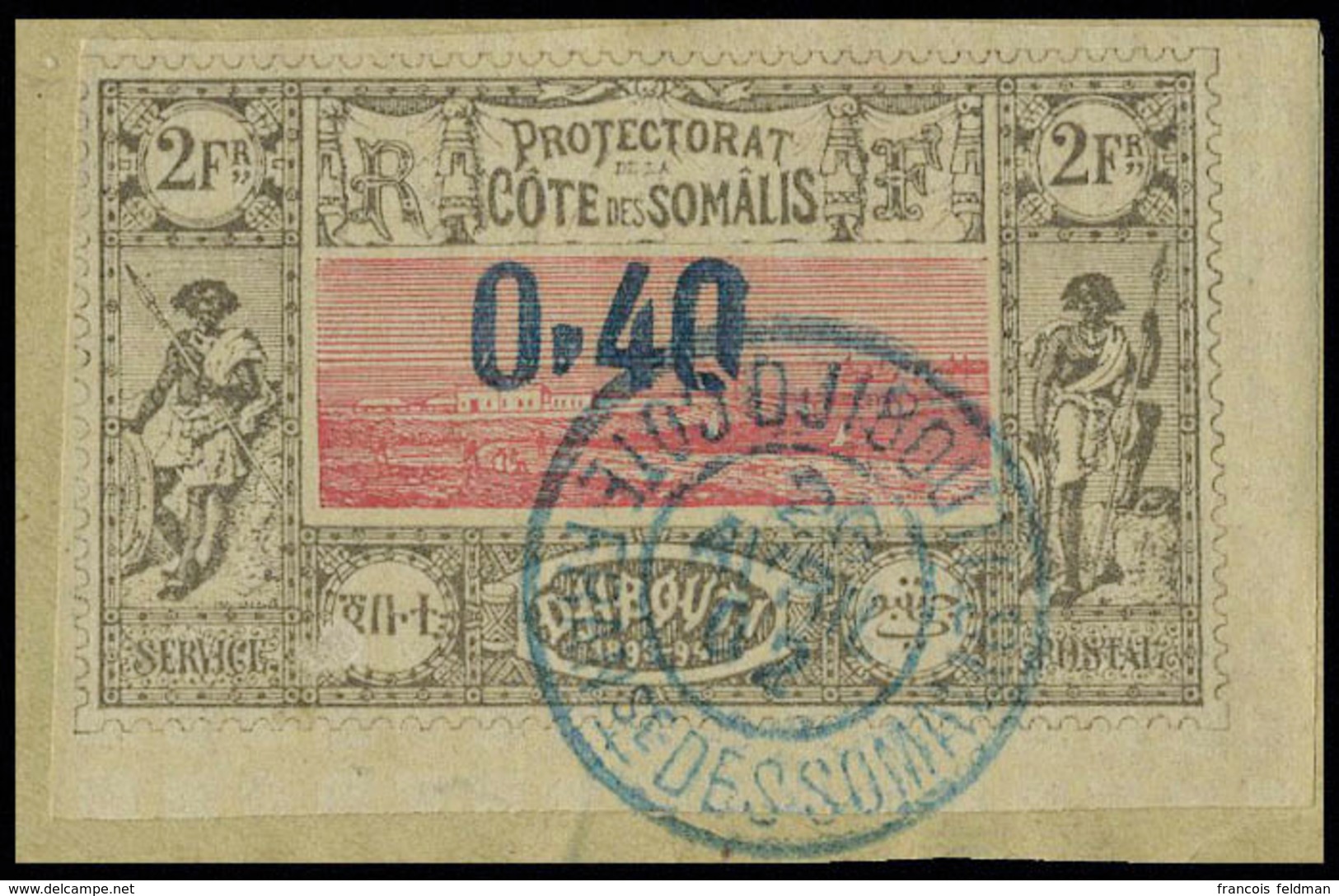 Fragment N° 25, 0.40 Sur 2f, Obl Centrale Sur Frgt, T.B. - Autres & Non Classés