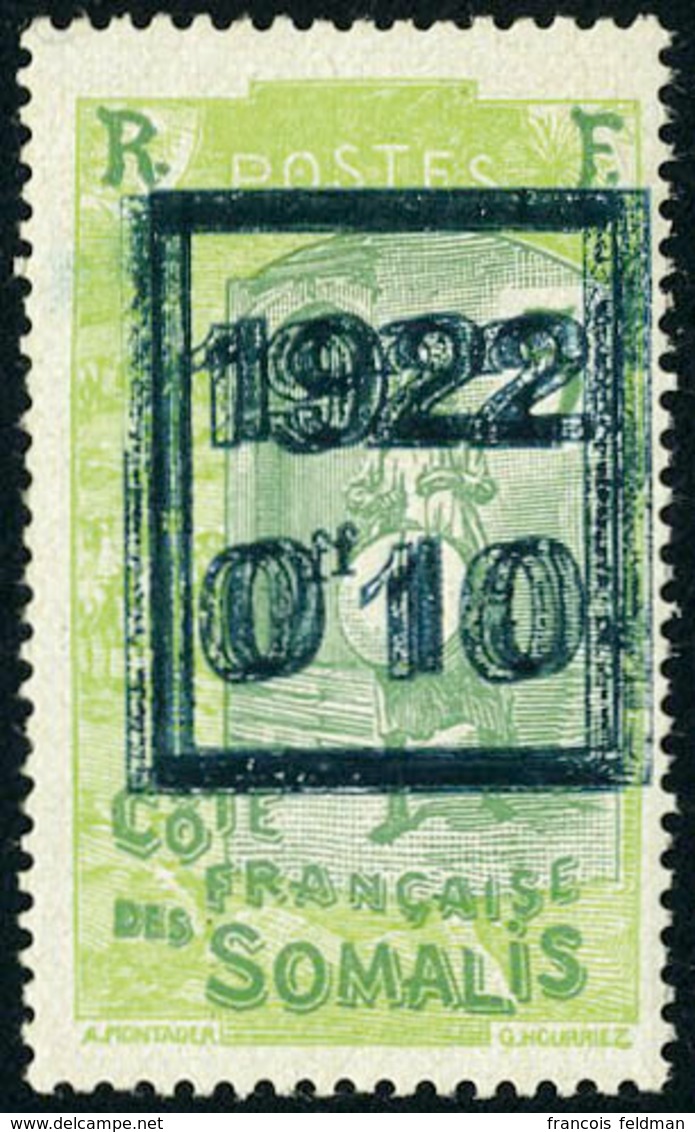 Neuf Avec Charnière N° 101b, 0f10 S/5c Vert-jaune, Double Surcharge, TB - Sonstige & Ohne Zuordnung