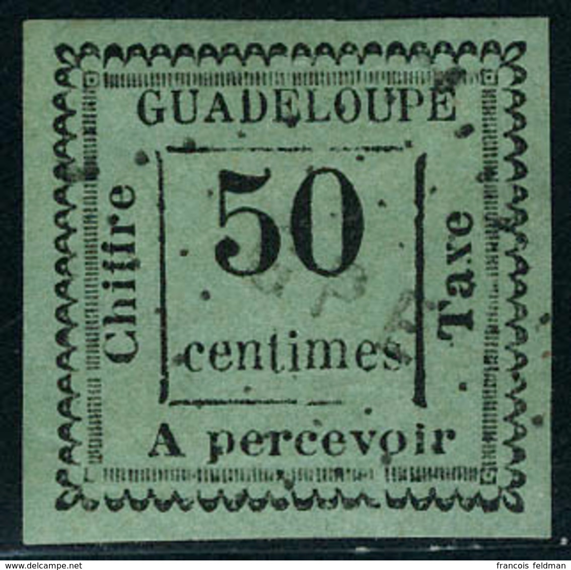 Oblitéré N° 12a, 50c Vert Bleu, T.B. Signé A Brun Et Calves - Autres & Non Classés