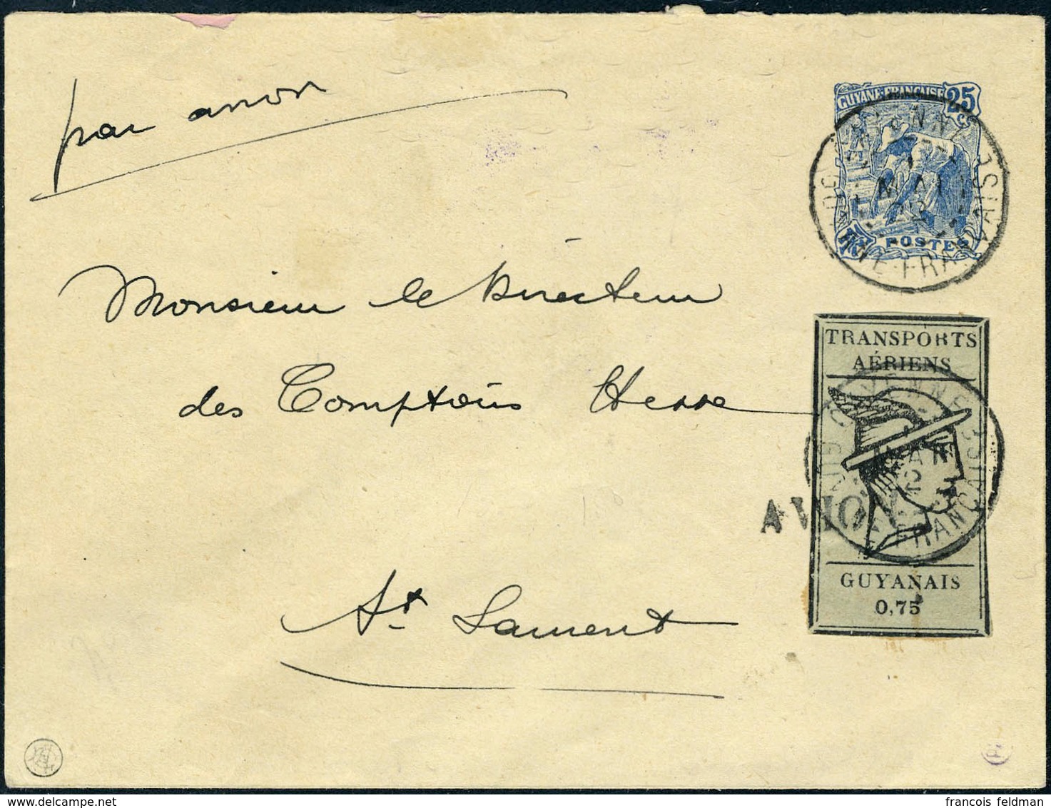 Lettre N° 6A, TAG 75c Noir S/gris, Sur Entier Postal à 25c, TB, Utilisation Rare - Sonstige & Ohne Zuordnung