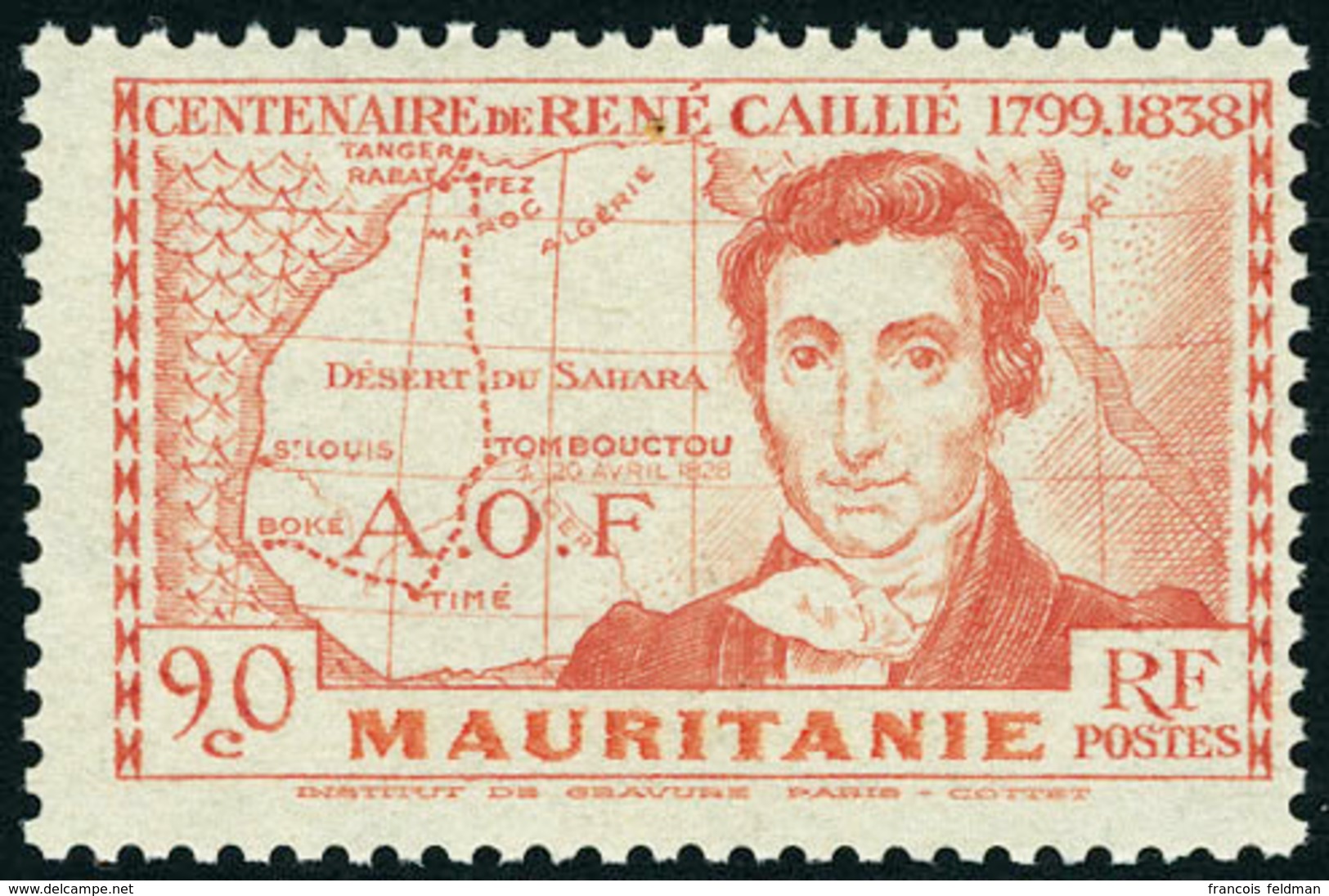 Neuf Sans Charnière N° 95a, 90c Caillié, Variété Grande Légende T.B. Maury - Other & Unclassified