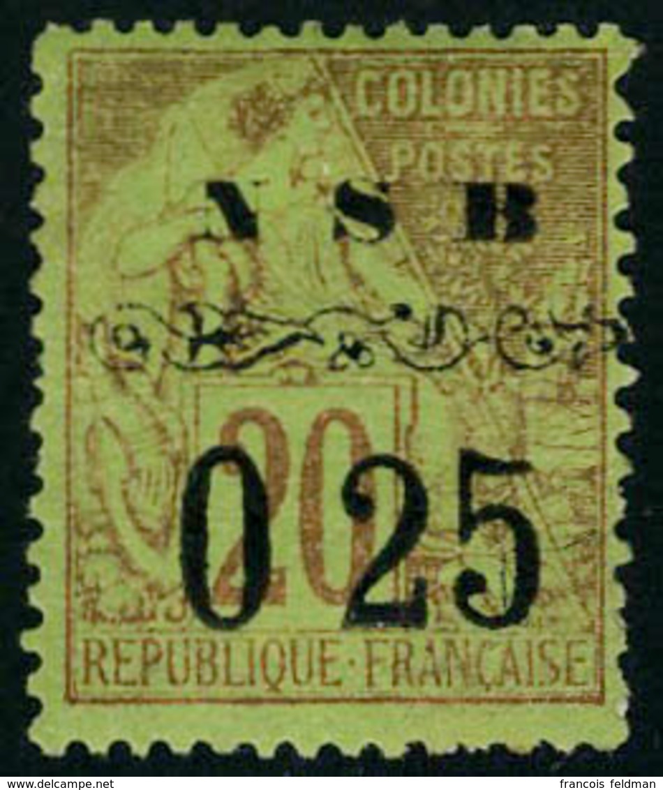 Neuf Avec Charnière N° 13, 0,25 S/20c Brique S/vert, TB, Signé Senf - Other & Unclassified