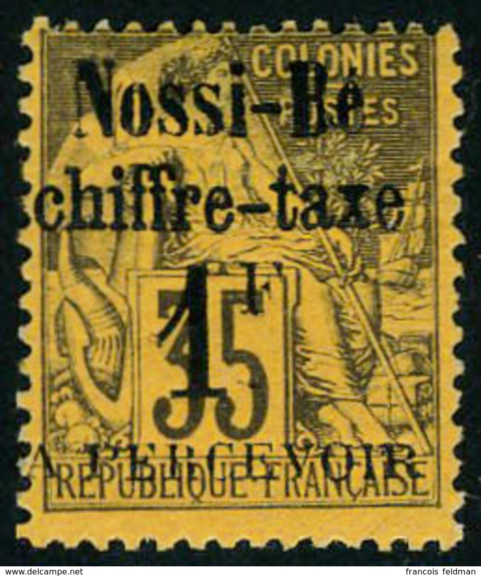 Neuf Avec Charnière N° 6, 1f S/35c Violet-noir S/jaune, TB - Altri & Non Classificati