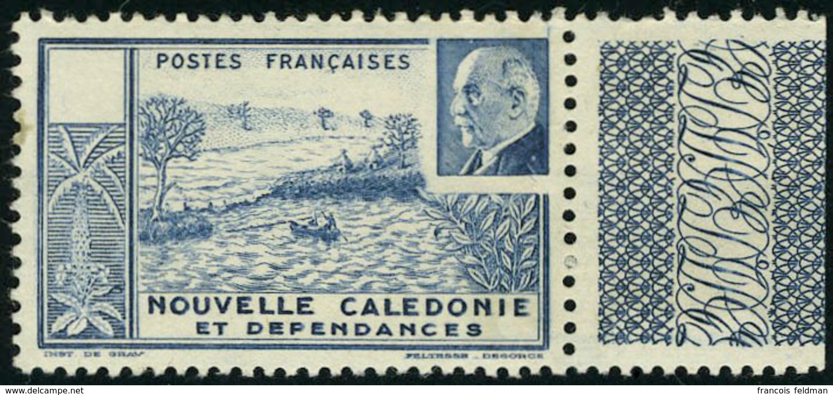 Neuf Sans Charnière N° 194a, Pétain Bleu Sans La Valeur, TB - Autres & Non Classés