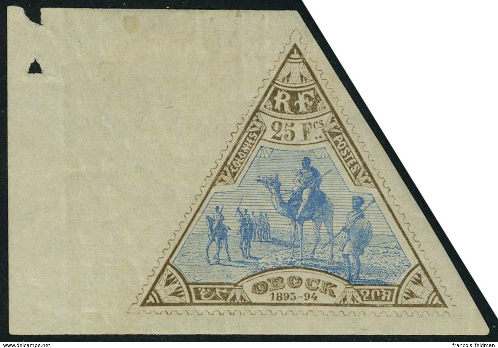 Neuf Avec Charnière N° 63, 25 Bistre Et Bleu Grand Bdf T.B. Signé Gilbert - Autres & Non Classés