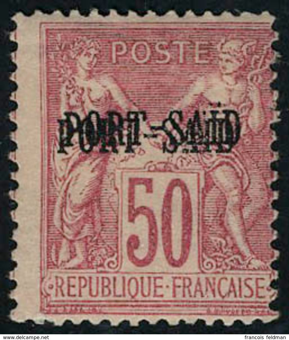 Neuf Avec Charnière N° 15a, 50c Rose Double Surcharge TB Signé A Brun - Autres & Non Classés