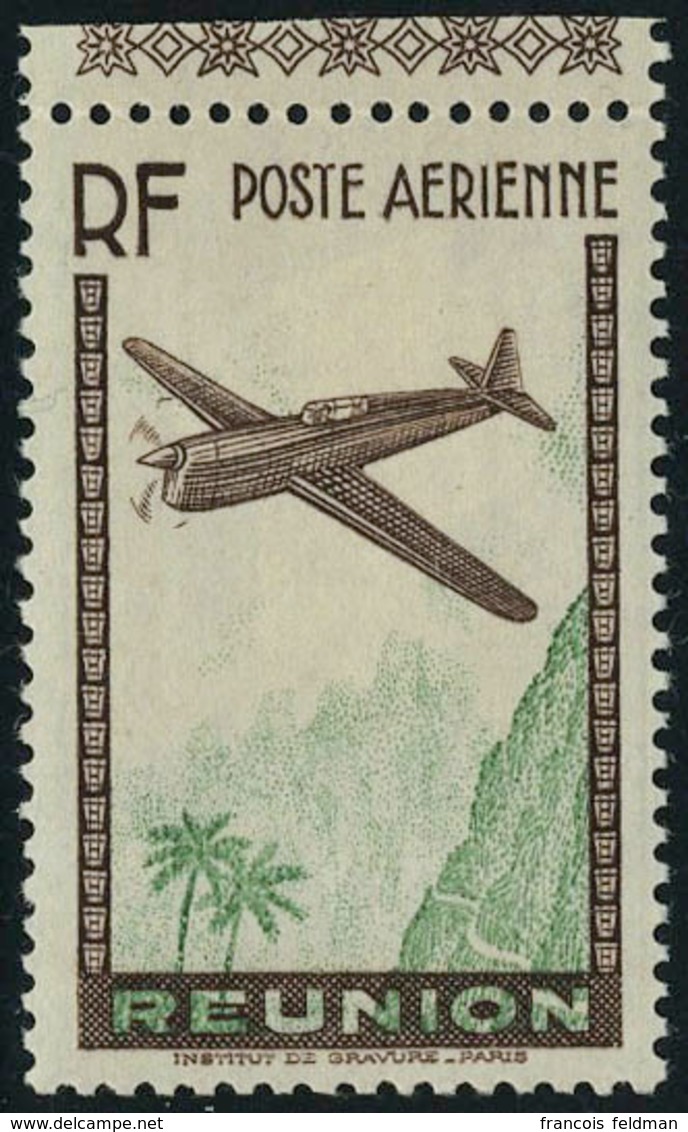 Neuf Avec Charnière N° 5, Avion En Vol, Brun Et Vert-jaune, Valeur Faciale Absente Et Variété : Fond Déplacé Vers Le Bas - Other & Unclassified