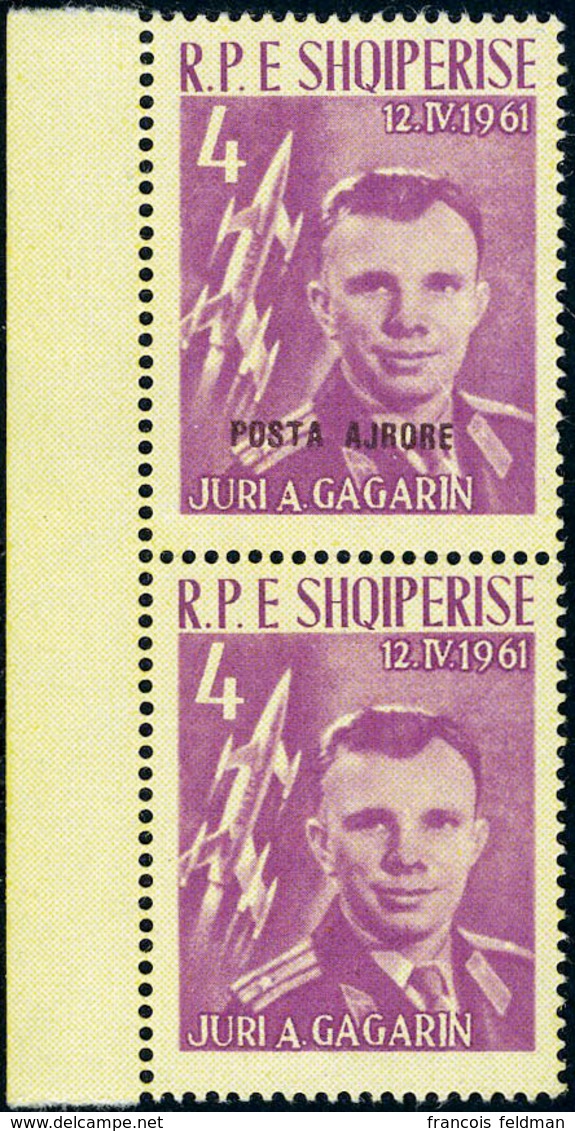 Neuf Sans Charnière N° 58A, 4L Gagarine, Paire Verticale Dont 1ex Sans Surcharge TB Signé Calves - Otros & Sin Clasificación